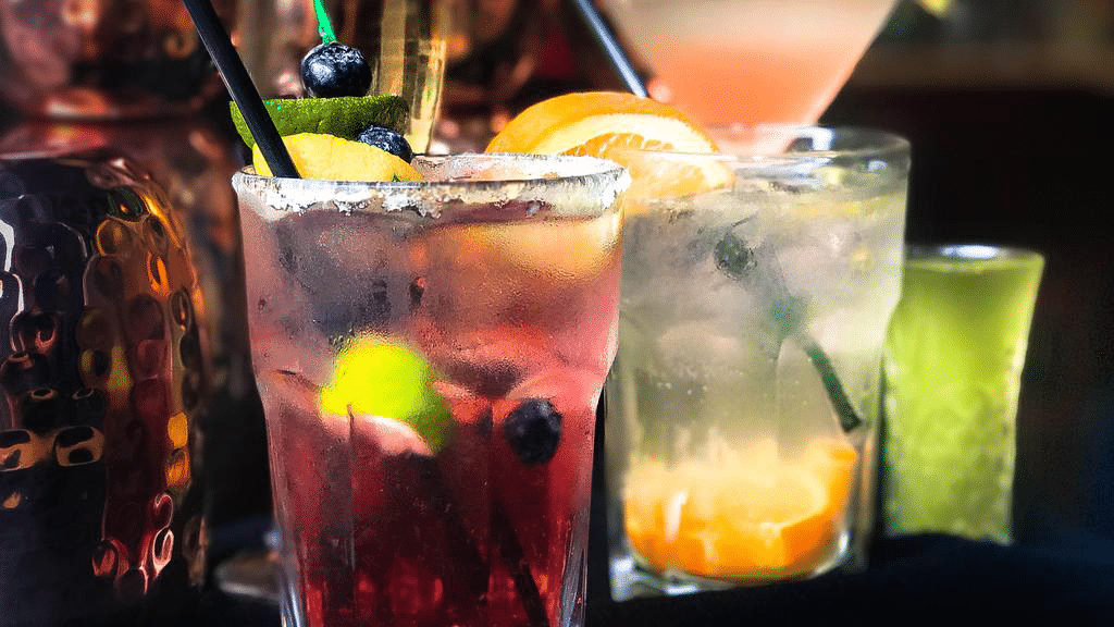 showcasing a vibrant drink selection for a festive atmosphere.